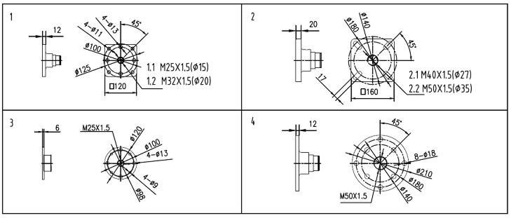 SH卷筒安装法兰图 SH卷筒安装法兰图